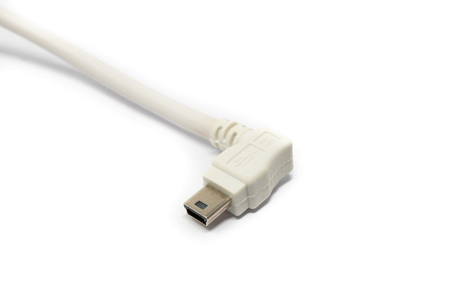 SYSTEM-S USB 2.0 Kabel 3 m Typ A Stecker zu Mini B Stecker Winkel in Weiß