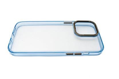 SYSTEM-S Schutzhülle stoßfest aus TPU in Blau Transparent Hülle für iPhone 14 Pro Max