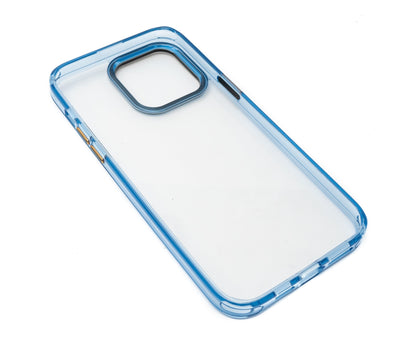 SYSTEM-S Schutzhülle stoßfest aus TPU in Blau Transparent Hülle für iPhone 14 Pro Max