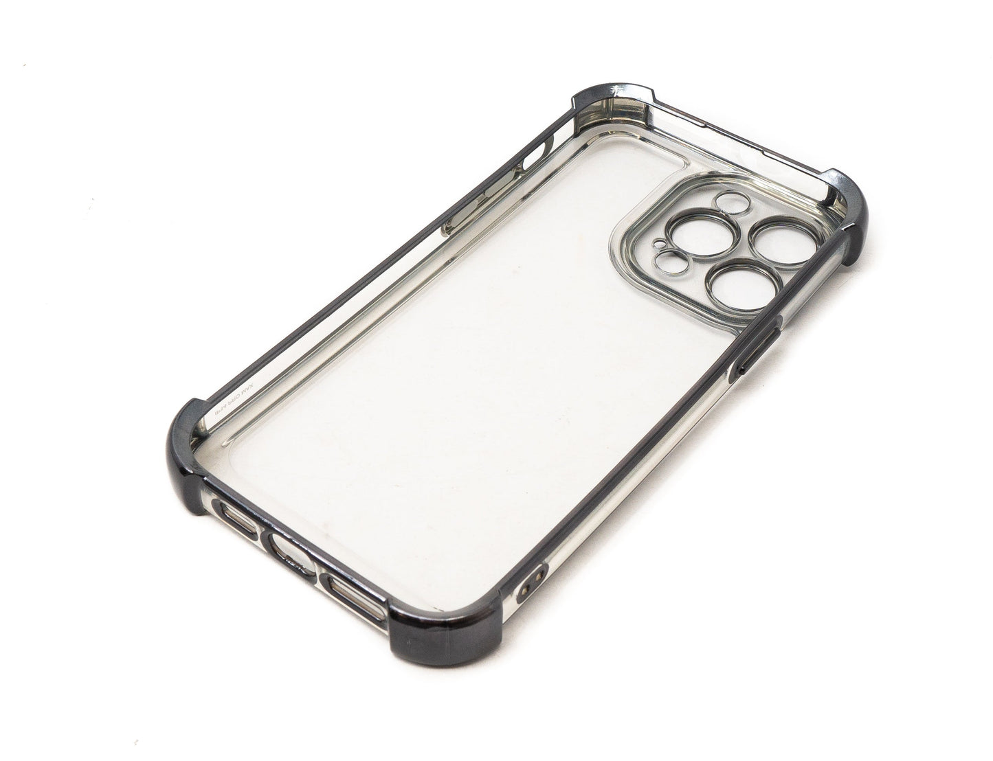 SYSTEM-S Schutzhülle stoßfest TPU Glanz Schwarz Transparent Hülle für iPhone 14 Pro Max