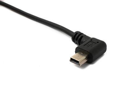 SYSTEM-S USB 2.0 cable 120 cm Type A male to Mini B male spiral angle in black