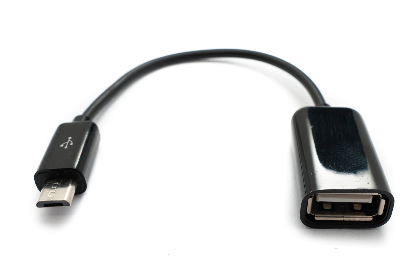 SYSTEM-S USB 2.0 cable 15 cm Micro B male to Type A female adapter in black