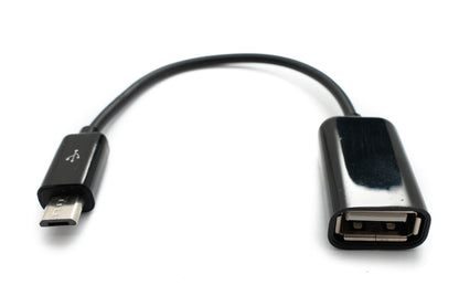 SYSTEM-S USB 2.0 cable 15 cm Micro B male to Type A female adapter in black