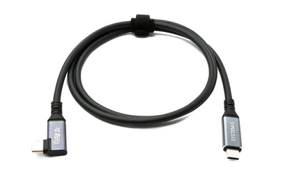 SYSTEM-S USB4 USB 100 cm Kabel Typ C Stecker zu Stecker Winkel 40 Gbit/s 240 W USB 4.0 Kabel