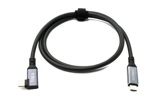 SYSTEM-S USB4 USB 100 cm Kabel Typ C Stecker zu Stecker Winkel 40 Gbit/s 240 W USB 4.0 Kabel