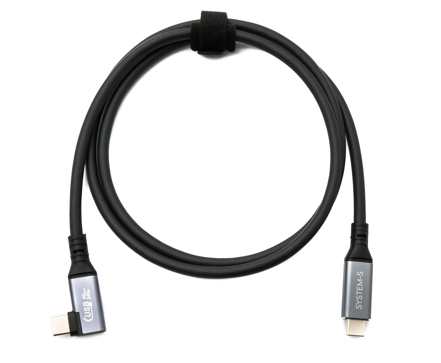 SYSTEM-S USB4 USB 100 cm Kabel Typ C Stecker zu Stecker Winkel 40 Gbit/s 240 W USB 4.0 Kabel