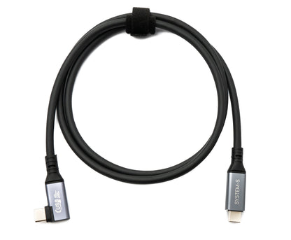 SYSTEM-S USB4 USB 100 cm Kabel Typ C Stecker zu Stecker Winkel 40 Gbit/s 240 W USB 4.0 Kabel