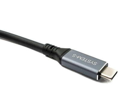 SYSTEM-S USB4 USB 100 cm Kabel Typ C Stecker zu Stecker Winkel 40 Gbit/s 240 W USB 4.0 Kabel