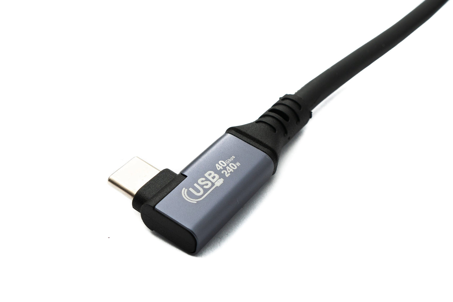 SYSTEM-S USB4 USB 100 cm Kabel Typ C Stecker zu Stecker Winkel 40 Gbit/s 240 W USB 4.0 Kabel