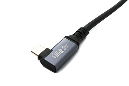 SYSTEM-S USB4 USB 100 cm Kabel Typ C Stecker zu Stecker Winkel 40 Gbit/s 240 W USB 4.0 Kabel