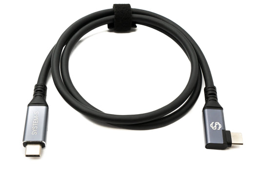 SYSTEM-S USB4 80 cm cable Type C male to male angled 40 Gbit/s 240 W USB 4.0 cable