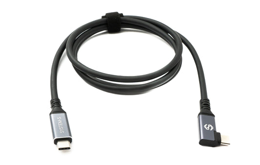 SYSTEM-S USB4 USB 120 cm Kabel Typ C Stecker zu Stecker Winkel 40 Gbit/s 240 W USB 4.0 Kabel