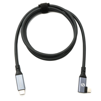 SYSTEM-S USB4 USB 120 cm Kabel Typ C Stecker zu Stecker Winkel 40 Gbit/s 240 W USB 4.0 Kabel