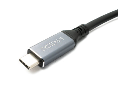 SYSTEM-S USB4 USB 120 cm Kabel Typ C Stecker zu Stecker Winkel 40 Gbit/s 240 W USB 4.0 Kabel