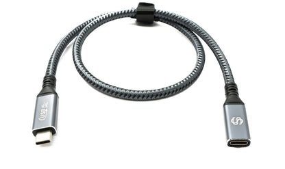 SYSTEM-S USB4 USB 50 cm Kabel Typ C Stecker zu Buchse geflochten 40 Gbit/s 240 W USB 4.0 Kabel
