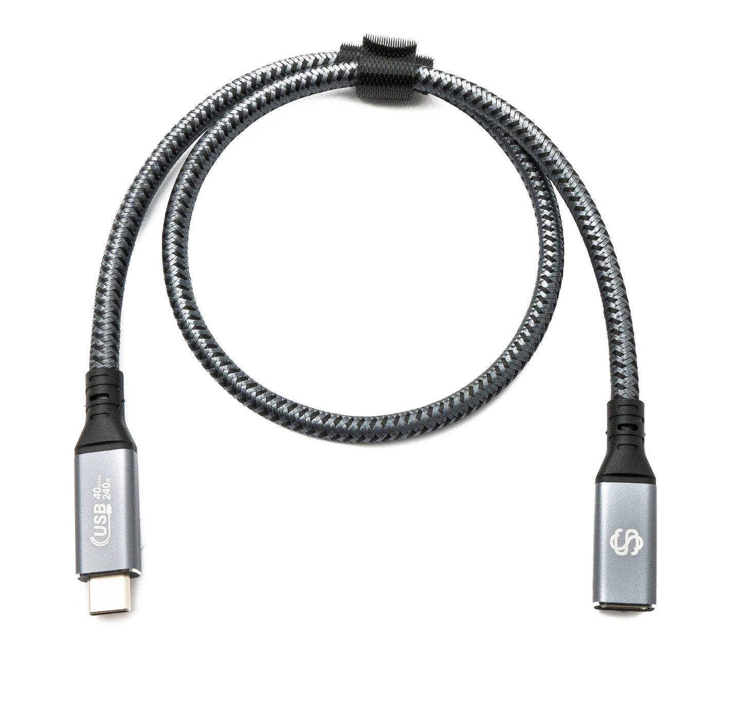 SYSTEM-S USB4 USB 50 cm Kabel Typ C Stecker zu Buchse geflochten 40 Gbit/s 240 W USB 4.0 Kabel