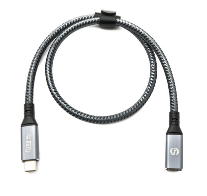 SYSTEM-S USB4 USB 50 cm Kabel Typ C Stecker zu Buchse geflochten 40 Gbit/s 240 W USB 4.0 Kabel