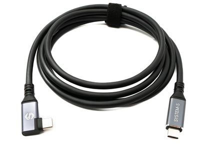 SYSTEM-S USB4 USB 150 cm Kabel Typ C Stecker zu Stecker Winkel 40 Gbit/s 240 W USB 4.0 Kabel