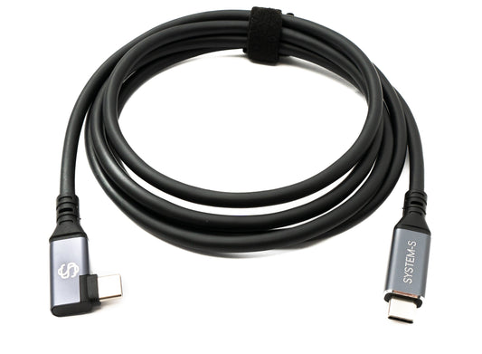 SYSTEM-S USB4 USB 150 cm Kabel Typ C Stecker zu Stecker Winkel 40 Gbit/s 240 W USB 4.0 Kabel