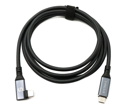 SYSTEM-S USB4 USB 150 cm Kabel Typ C Stecker zu Stecker Winkel 40 Gbit/s 240 W USB 4.0 Kabel