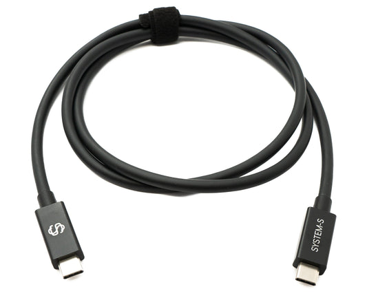 SYSTEM-S USB Thunderbolt 4 100 cm Cable Type C Male to Male 40 Gbit/s 240 W Cable Adapter 