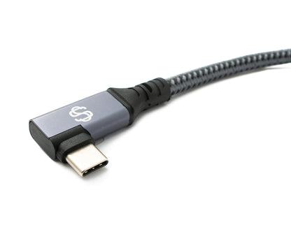 SYSTEM-S USB4 USB 20 cm cable Type C male to female angled braided 40 Gbit/s 240 W USB 4.0 cable