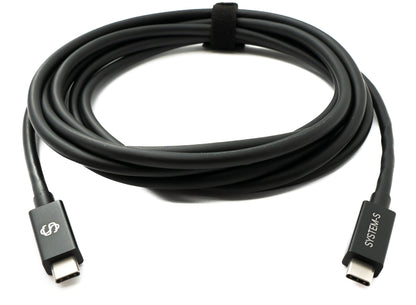 SYSTEM-S USB Thunderbolt 4 3 m Cable Type C Male to Male 40 Gbit/s 240 W Cable Adapter
