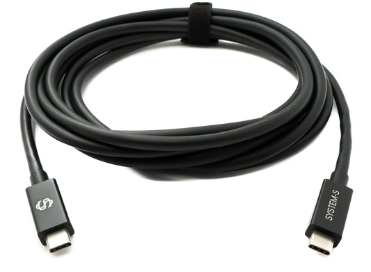 SYSTEM-S USB Thunderbolt 4 3 m Cable Type C Male to Male 40 Gbit/s 240 W Cable Adapter