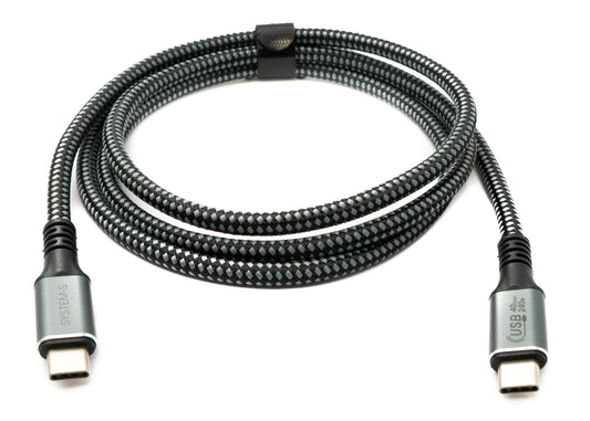 SYSTEM-S USB4 USB 120 cm Kabel Typ C Stecker zu Stecker geflochten 40 Gbit/s 240 W USB 4.0 Kabel