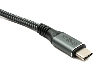 SYSTEM-S USB4 USB 120 cm Kabel Typ C Stecker zu Stecker geflochten 40 Gbit/s 240 W USB 4.0 Kabel