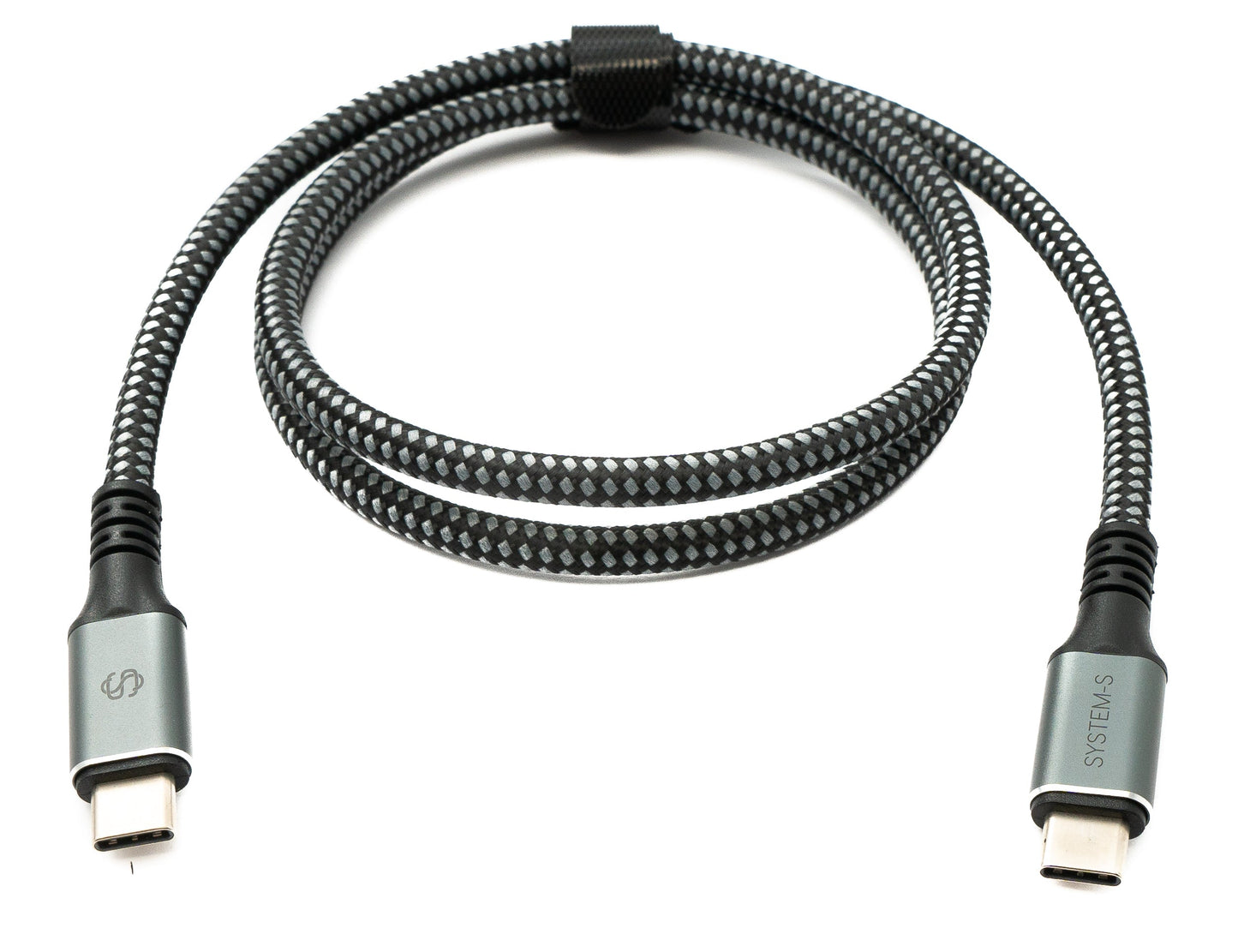 SYSTEM-S USB4 USB 80 cm Kabel Typ C Stecker zu Stecker geflochten 40 Gbit/s 240 W USB 4.0 Kabel