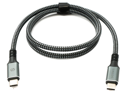 SYSTEM-S USB4 USB 80 cm Kabel Typ C Stecker zu Stecker geflochten 40 Gbit/s 240 W USB 4.0 Kabel
