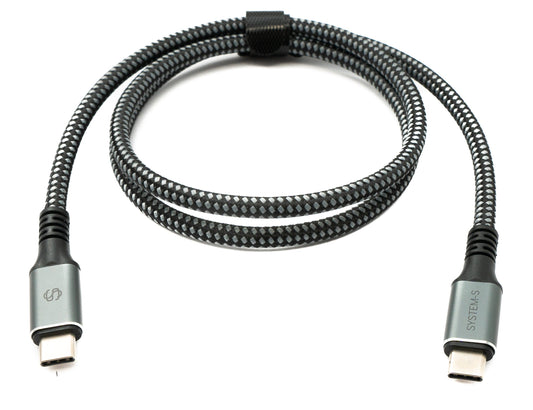 SYSTEM-S USB4 USB 80 cm Kabel Typ C Stecker zu Stecker geflochten 40 Gbit/s 240 W USB 4.0 Kabel
