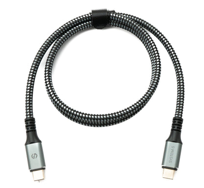 SYSTEM-S USB4 USB 80 cm Kabel Typ C Stecker zu Stecker geflochten 40 Gbit/s 240 W USB 4.0 Kabel