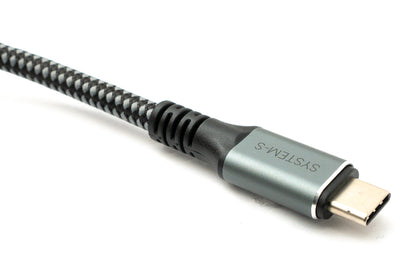 SYSTEM-S USB4 USB 80 cm Kabel Typ C Stecker zu Stecker geflochten 40 Gbit/s 240 W USB 4.0 Kabel