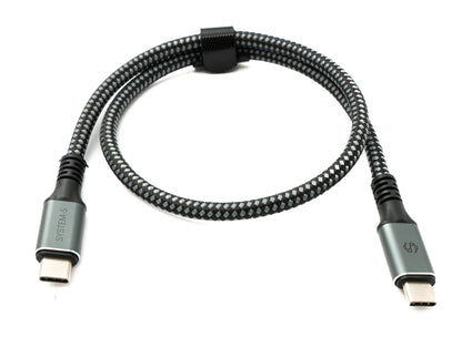 SYSTEM-S USB4 USB 50 cm Kabel Typ C Stecker zu Stecker geflochten 40 Gbit/s 240 W USB 4.0 Kabel
