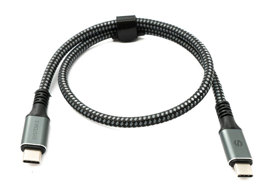 SYSTEM-S USB4 USB 50 cm Kabel Typ C Stecker zu Stecker geflochten 40 Gbit/s 240 W USB 4.0 Kabel