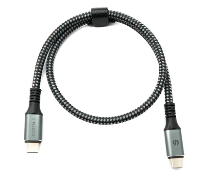 SYSTEM-S USB4 USB 50 cm Kabel Typ C Stecker zu Stecker geflochten 40 Gbit/s 240 W USB 4.0 Kabel
