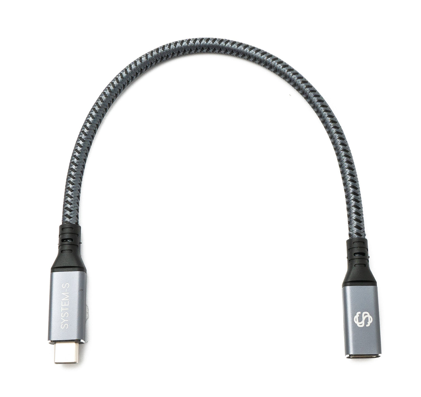 SYSTEM-S USB4 USB 30 cm Kabel Typ C Stecker zu Buchse geflochten 40 Gbit/s 240 W USB 4.0 Kabel