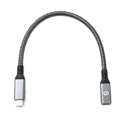 SYSTEM-S USB4 USB 30 cm Kabel Typ C Stecker zu Buchse geflochten 40 Gbit/s 240 W USB 4.0 Kabel