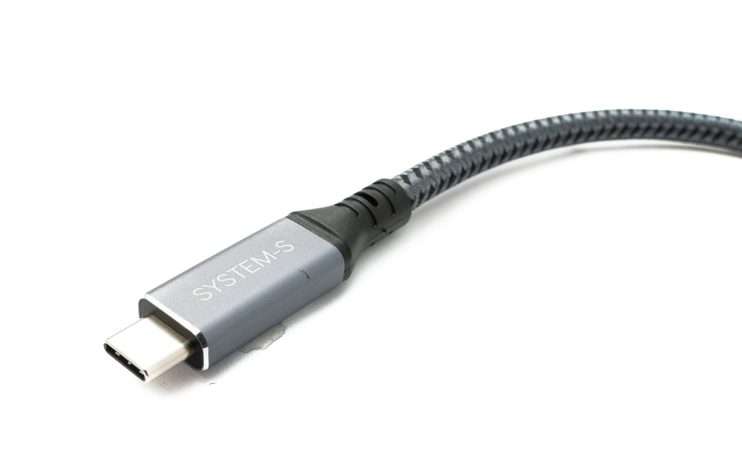 SYSTEM-S USB4 USB 30 cm Kabel Typ C Stecker zu Buchse geflochten 40 Gbit/s 240 W USB 4.0 Kabel
