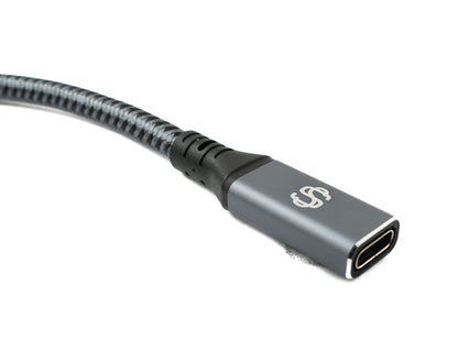 SYSTEM-S USB4 USB 30 cm Kabel Typ C Stecker zu Buchse geflochten 40 Gbit/s 240 W USB 4.0 Kabel