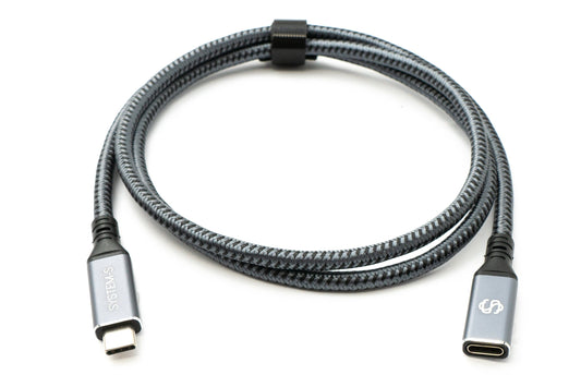 SYSTEM-S USB4 USB 100 cm Kabel Typ C Stecker zu Buchse geflochten 40 Gbit/s 240 W USB 4.0 Kabel
