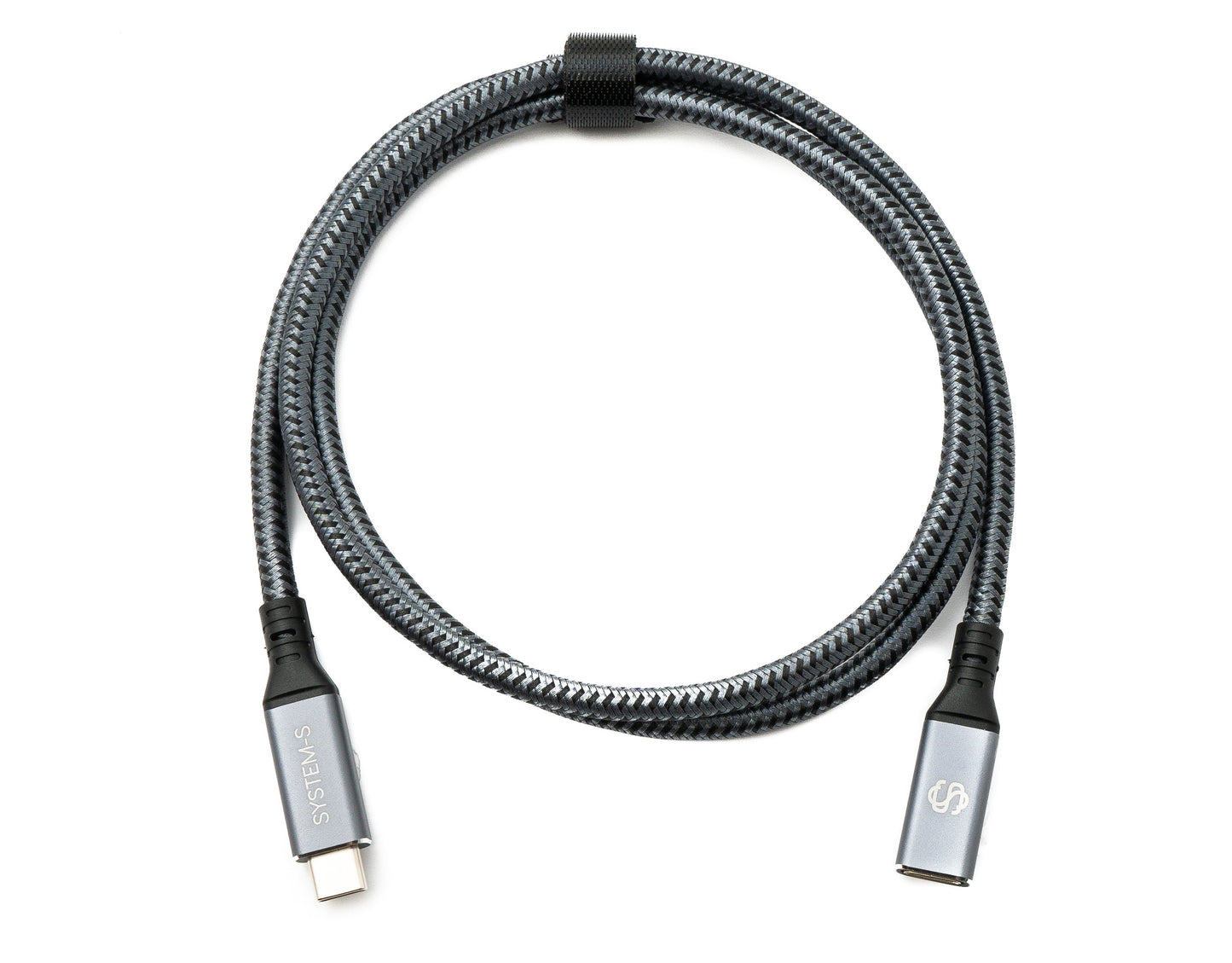 SYSTEM-S USB4 USB 100 cm Kabel Typ C Stecker zu Buchse geflochten 40 Gbit/s 240 W USB 4.0 Kabel