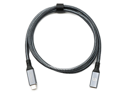 SYSTEM-S USB4 USB 100 cm Kabel Typ C Stecker zu Buchse geflochten 40 Gbit/s 240 W USB 4.0 Kabel
