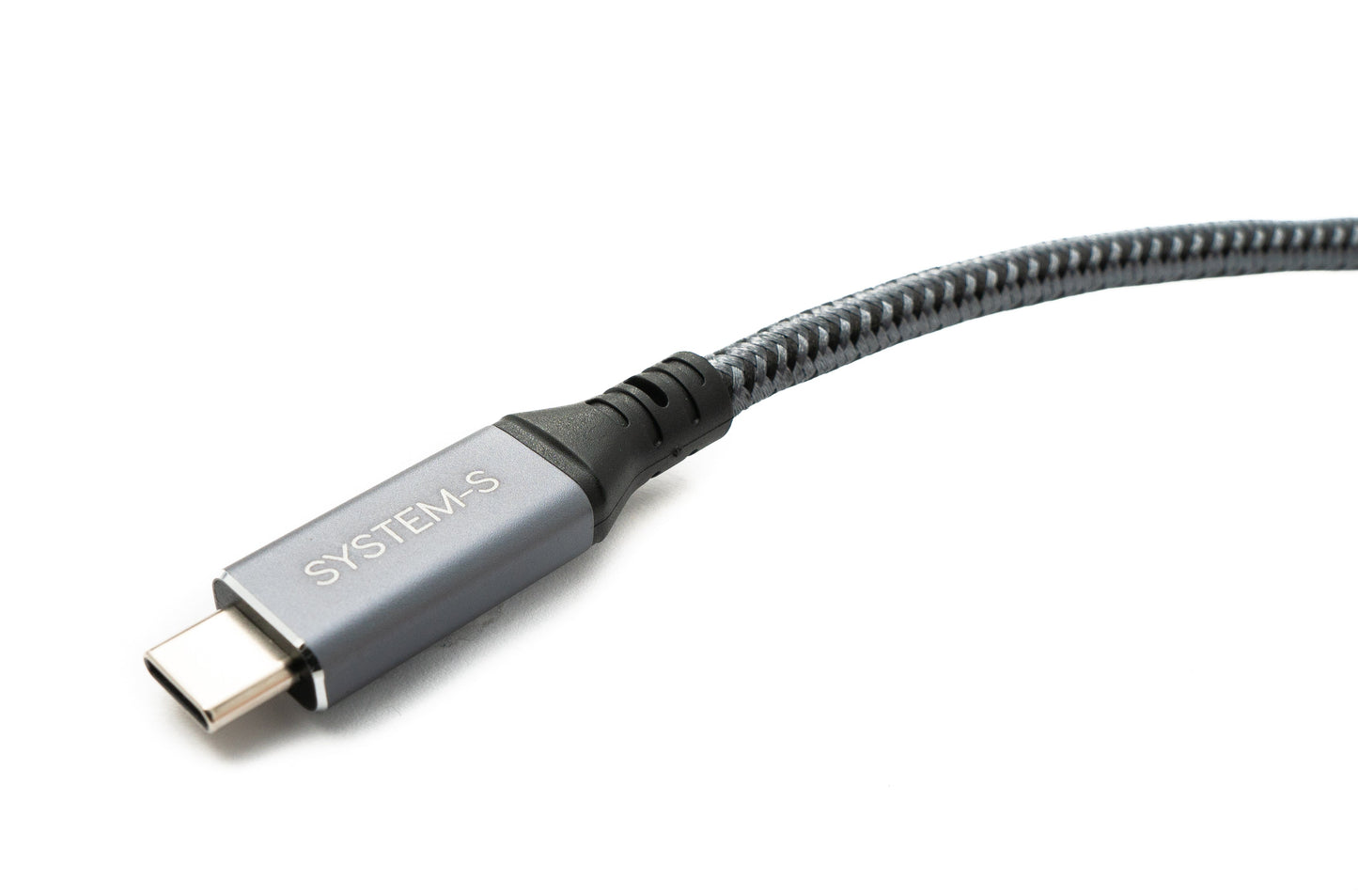 SYSTEM-S USB4 USB 100 cm Kabel Typ C Stecker zu Buchse geflochten 40 Gbit/s 240 W USB 4.0 Kabel