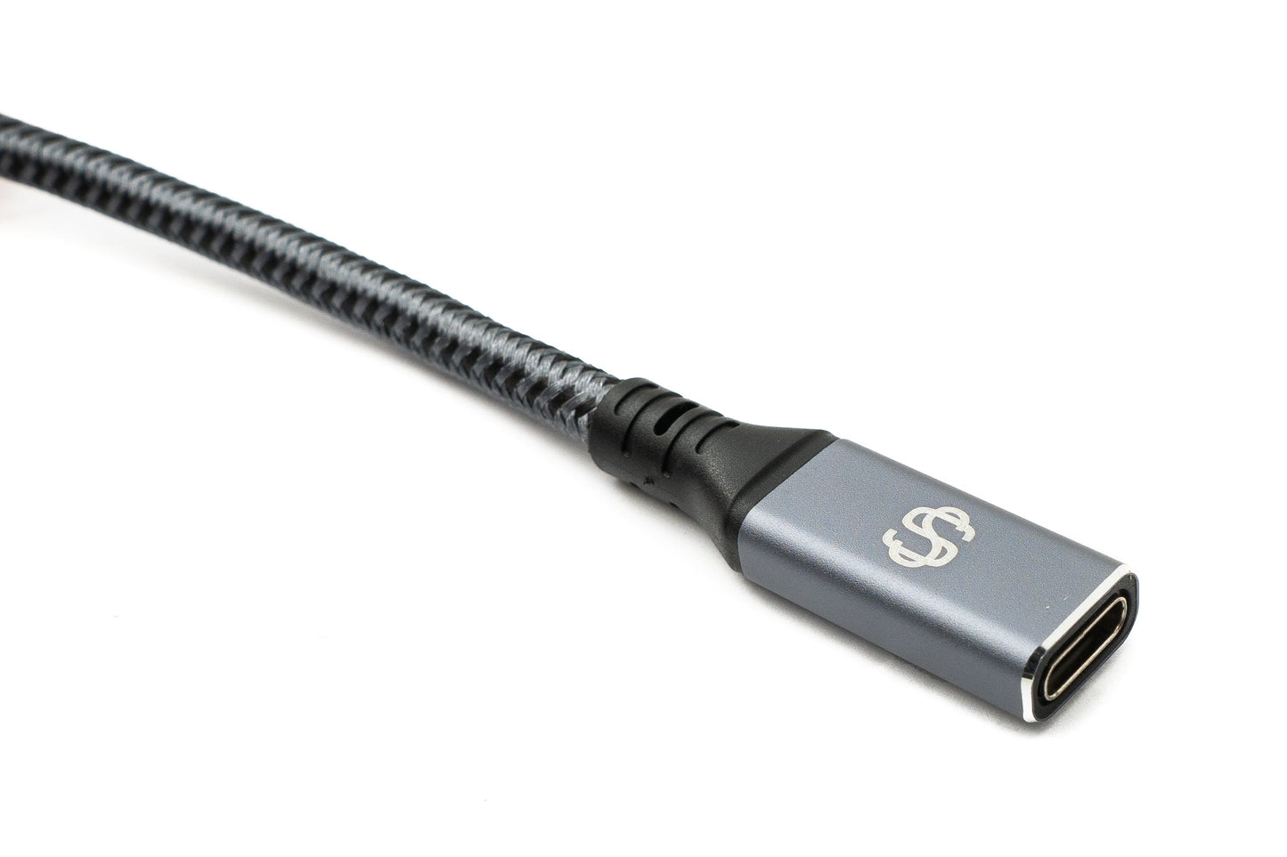 SYSTEM-S USB4 USB 100 cm Kabel Typ C Stecker zu Buchse geflochten 40 Gbit/s 240 W USB 4.0 Kabel