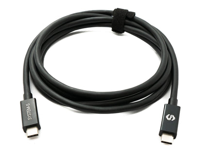 SYSTEM-S USB Thunderbolt 4 200 cm Kabel Typ C Stecker zu Stecker 40 Gbit/s 240 W Kabel Adapter