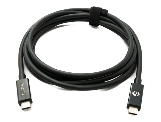 SYSTEM-S USB Thunderbolt 4 200 cm Kabel Typ C Stecker zu Stecker 40 Gbit/s 240 W Kabel Adapter