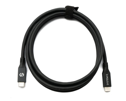 SYSTEM-S USB4 USB 200 cm Kabel Typ C Stecker zu Stecker 40 Gbit/s 240 W USB 4.0 Kabel